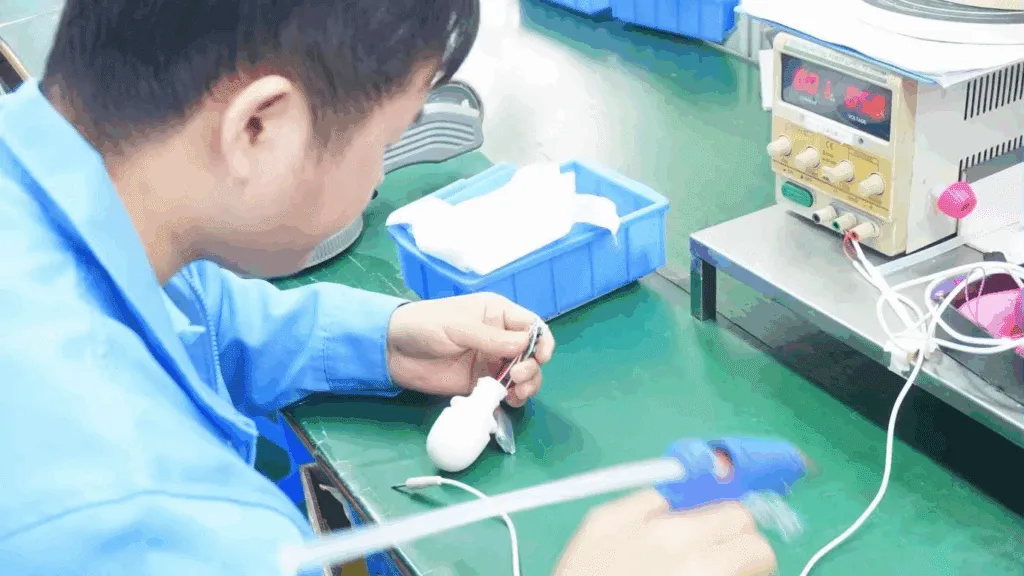 A quality control photo of a sex toy