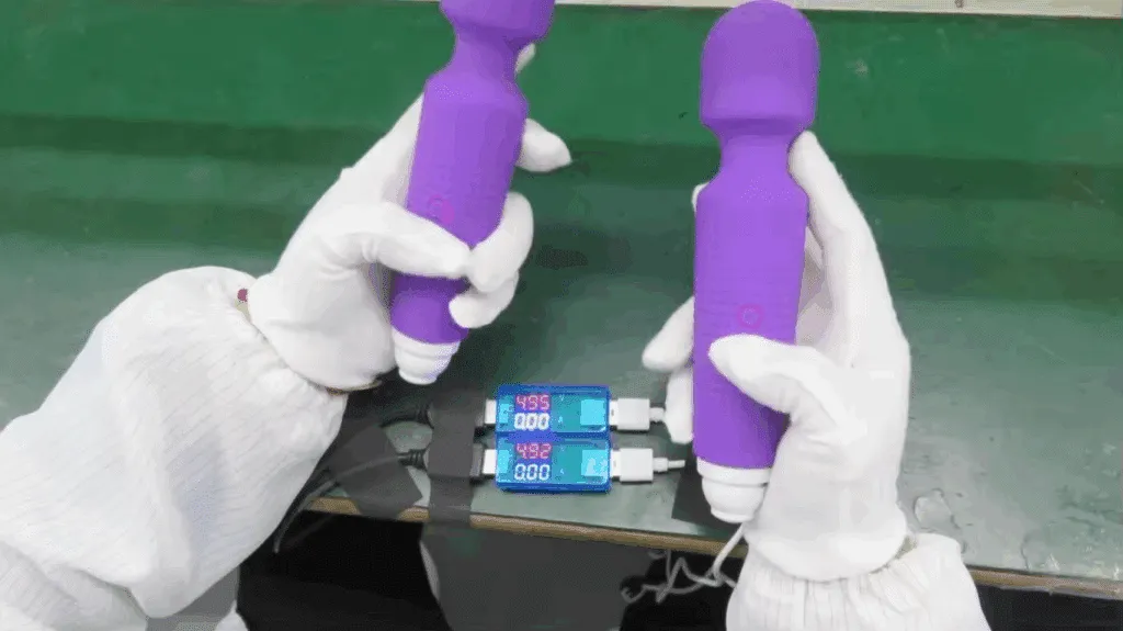 A quality control photo of a sex toy