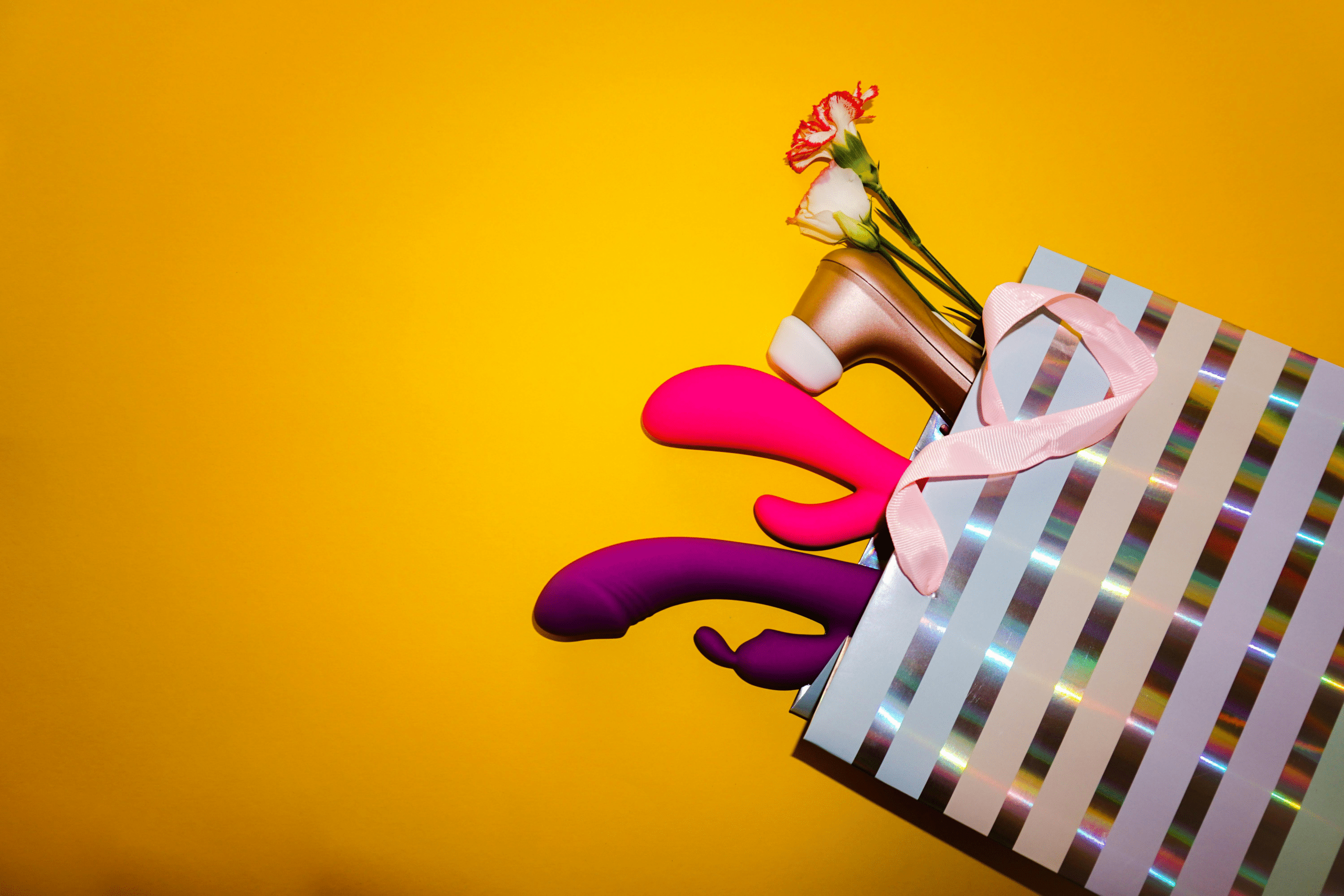 Pictures of mixed items related to sex toys